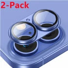 [2 Pack] Camera Lens Protector for iPhone 16 / 16 Plus – Tempered Glass Metal Ring Protection