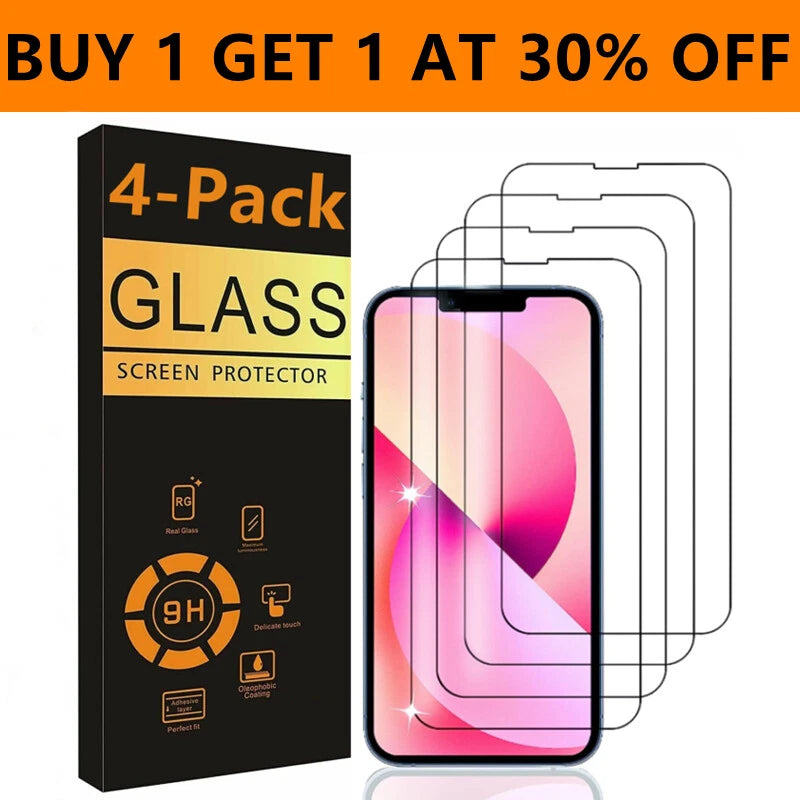 Premium 9H Tempered Glass Screen Protector – [4-Pack] Ultra-Clear Scratch-Resistant Film